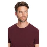TUDORS Slim Fit Pamuklu Likralı Esnek Kumaş Basic Bisiklet Yaka Tişört, M, TS210001-08, Bordo, Erkek
