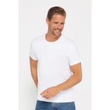 TUDORS Slim Fit Pamuklu Yumuşak Doku Likralı Basic Bisiklet Yaka Tişört, M, TS210001-01, Beyaz, Erkek