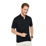 TUDORS Slim Fit Polo Yaka Pamuklu T-shirt, M, TS230012-02, Siyah, Erkek