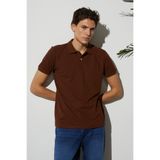 TUDORS Slim Fit Polo Yaka T-shirt, M, TS240019, Kahverengi, Erkek