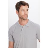 TUDORS Slim Fit Polo Yaka T-shirt Pamuklu Pike Kumaş Gri, 3XL, TS240019, Gri1, Erkek