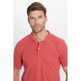 TUDORS Slim Fit Polo Yaka T-shirt Pamuklu Pike Kumaş, XL, TS240019, Kiremit, Erkek