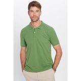 TUDORS Slim Fit Polo Yaka T-shirt Pamuklu Pike Kumaş, XL, TS240019, Yeşil, Erkek
