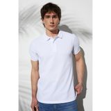 TUDORS Slim Fit Polo Yaka T-shirt Pamuklu Pike Kumaş, XXL, TS240019, Beyaz, Erkek