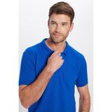 TUDORS Slim Fit Polo Yaka T-shirt Pamuklu Saks Mavi, S, TS240019, Saks Mavi, Erkek