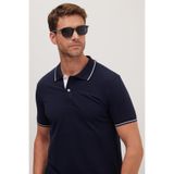 TUDORS Slim Fit Polo Yaka T-shirt%100 Pamuk, M, TS250030, Lacivert, Erkek
