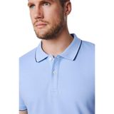 TUDORS Slim Fit Polo Yaka T-shirt%100 Pamuk Pike Kol Şeritli, S, TS230024-01, Mavi, Erkek