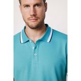 TUDORS Slim Fit Polo Yaka T-shirt%100 Pamuk Pike Kumaş Kol Şeritli, L, TS230023-T01, Turkuaz, Erkek