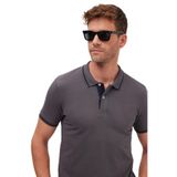 TUDORS Slim Fit Polo Yaka T-shirt%100 Pamuk, S, TS250030, Füme, Erkek