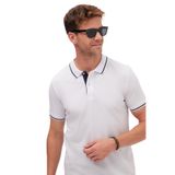 TUDORS Slim Fit Polo Yaka T-shirt%100 Pamuk, XXL, TS250030, Beyaz, Erkek