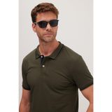 TUDORS Slim Fit Polo Yaka T-shirt%100 Pamuk, XXL, TS250030, Haki, Erkek