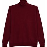 Tudors Slim Fit Tam Boğazlı Yaka Düz Yün Bordo Erkek Triko Kazak
