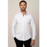 Tudors Slim Fit Uzun Kol Armürlü Düğme Patı Manşet İçi Biyeli Erkek Gömlek