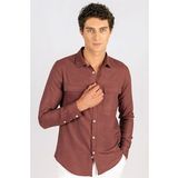 Tudors Slim Fit Uzun Kol Çift Cep Pamuk Keten Erkek Gömlek