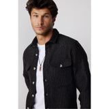 TUDORS Slim Fit Uzun Kollu Çizgili Çift Cepli Kışlık Oduncu Gömlek, M, DR240004-352, Çok Renkli, Erkek