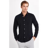 Tudors Slim Fit Uzun Kollu Dar Kesim Dökümlü Viskon Şık Erkek Siyah Gömlek - XL