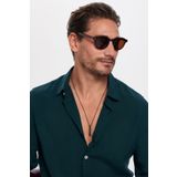 Tudors Slim Fit Uzun Kollu Dar Kesim Dökümlü Viskon Şık Erkek Yeşil Gömlek