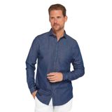 TUDORS Slim Fit Uzun Kollu Dar Kesim İtalyan Yaka Denim Gömlek, S, DR240074-2222, Lacivert, Erkek