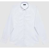 Tudors Slim Fit Uzun Kollu Dar Kesim Pamuklu Önden Kulplu Düz 4 Mevsim Beyaz Erkek Gömlek-31319-beyaz Beyaz