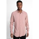 Tudors Slim Fit Uzun Kollu Dar Kesim Viskon Erkek Gömlek, Pembe