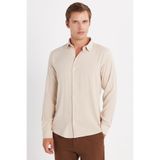 Tudors Slim Fit Uzun Kollu Dar Kesim Viskon Gömlek, Taş Rengi, Erkek