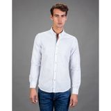 Tudors Slim Fit Uzun Kollu Düğmeli Yaka Pamuklu Kolay Ütü Düz Erkek Gömlek - XL - Beyaz