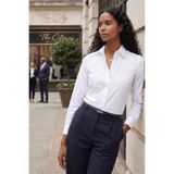 TUDORS Slim Fit Uzun Kollu Gizli Düğme Detaylı Gömlek, M, BYGM2549, Beyaz, Kadın