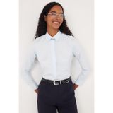 TUDORS Slim Fit Uzun Kollu Gizli Düğme Detaylı Gömlek, M, BYGM2549, Mavi, Kadın