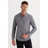 TUDORS Slim Fit Uzun Kollu Hakim Yaka Pamuklu Kolay Ütü Gömlek, XL, DR180136-186, Gri, Erkek