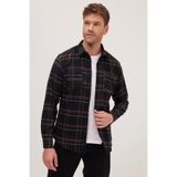 TUDORS Slim Fit Uzun Kollu Kareli Çift Cepli Kışlık Oduncu Gömlek, S, DR240012-2013, Multi, Erkek