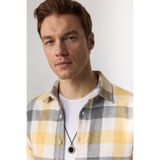TUDORS Slim Fit Uzun Kollu Kareli Kışlık Oduncu Gömlek, L, DR240045-3200, Çok Renkli, Erkek