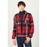 TUDORS Slim Fit Uzun Kollu Kışlık Oduncu Gömlek, S, DR230008-103, Bordo, Erkek
