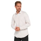 Tudors Slim Fit Uzun Kollu Kolay Ütü Teri Emen Nefes Alan Doku Kravatlık Dört Mevsim Renk Erkek Gömlek,Taş 3Xl