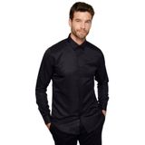 Tudors Slim Fit Uzun Kollu Kolay Ütü Teri Emen Nefes Alan Doku Kravatlık Dört Mevsim Siyah Erkek Gömlek - 3XL