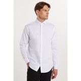 TUDORS Slim Fit Uzun Kollu Koton Saten Premium Gömlek, L, DR220025-01, Beyaz, Erkek