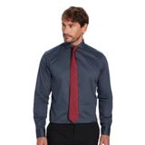 TUDORS Slim Fit Uzun Kollu Koton Saten Premium Gömlek, L, DR220025-ANHCT, Antrasit, Erkek