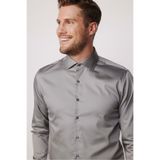 TUDORS Slim Fit Uzun Kollu Koton Saten Premium Gömlek, XL, DR220025-085, Gri, Erkek