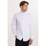 Tudors Slim Fit Uzun Kollu Koton Saten Premium Seri Erkek Beyaz Gömlek - 2XL