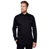 Tudors Slim Fit Uzun Kollu Koton Saten Premium Seri Erkek Siyah Gömlek - 2XL