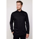 Tudors Slim Fit Uzun Kollu Koton Saten Premium Seri Erkek Siyah Gömlek