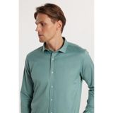 TUDORS Slim Fit Uzun Kollu Likralı Düz Pamuk Saten Gömlek, DR200135-313