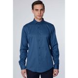 TUDORS Slim Fit Uzun Kollu Likralı Düz Pamuk Saten Gömlek, XXL, DR200135-305, Mavi, Erkek