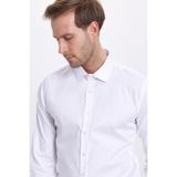Tudors Slim Fit Uzun Kollu Pamuk Saten Erkek Beyaz Gömlek