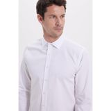 TUDORS Slim Fit Uzun Kollu Pamuk Saten Gömlek, M, DR17129-150, Beyaz, Erkek