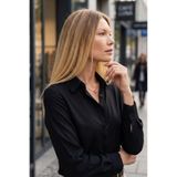 TUDORS Slim Fit Uzun Kollu Pamuklu Basic Gömlek, XL, BYGM2548, Siyah, Kadın