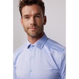 Tudors Slim Fit Uzun Kollu Pamuklu Düz Erkek Indigo Gömlek