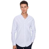 TUDORS Slim Fit Uzun Kollu Pamuklu Hakim Yaka Gömlek, XL, DR220080-351, Beyaz, Erkek