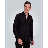 Tudors Slim Fit Uzun Kollu Pamuklu Kolay Ütü Siyah Erkek Gömlek - 2XL
