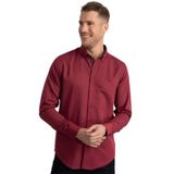 TUDORS Slim Fit Uzun Kollu Pamuklu Oxford Gömlek, L, DR220009-227, Fuşya, Erkek