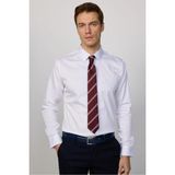 Tudors Slim Fit Uzun Kollu Premium Seri Cotton Likralı Beyaz Erkek Gömlek